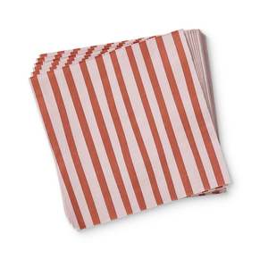 Table Linen: Niki Stripe Pink Paper Napkin Set 20Pc