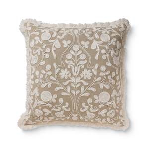 Lucinda White Embroidered Cushion 50cm