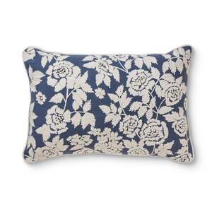 Cushions: Francesca Dark Blue Embroidered Cushion 40x60cm