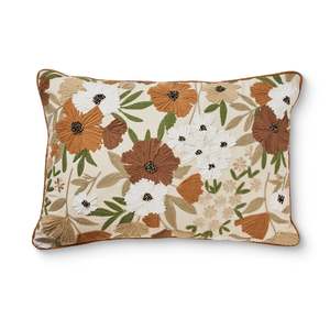 Florence Rust Embroidered Cushion 40x60cm