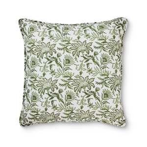 Anthea Green Block Print Cushion 50cm