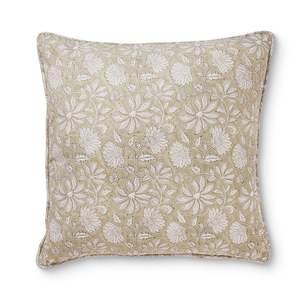 Zara Neutral Block Print Cushion 50cm