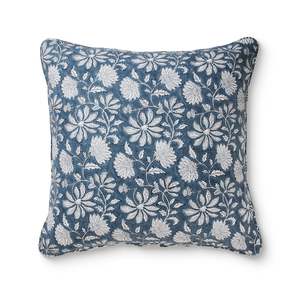 Zara Blue Block Print Cushion 50cm
