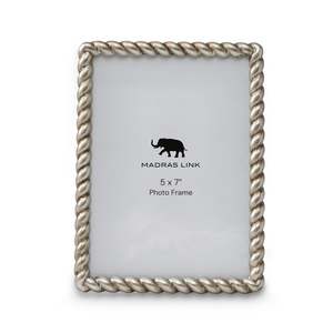 Home Decor: Antique Silver Rope Photo Frame 5x7"