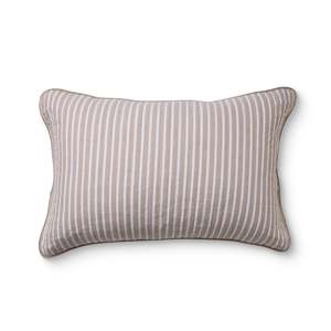 Sinclair Coffee Stripe Quilted Pillow Case Set 2