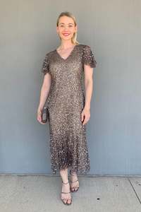 Black Tie: Jesse Harper - JH0570 Gold Glitter Dress
