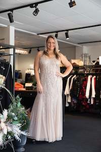 Black Tie: Frank Lyman - 2327031 Champagne Gown