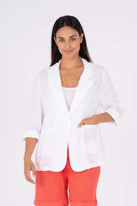 Blazers: Made in Italy - 26-60668U Soft Linen Blazer