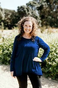 Printed Tops: Cashews - TOP119/F1 Merino Flare Top