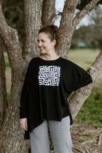 Printed Tops: Cashews - C105/F1 Merino Maze Top