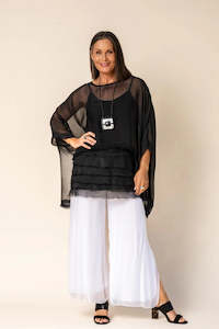 Imagine Fashion: Imagine Fashion - 10IM7085BK-O Farrah Silk Top