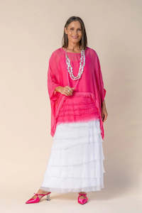 Imagine Fashion: Imagine Fashion - 10MM2272W-Wht Fifi Silk Skirt