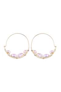 G G Collective: G and G Collective - GGR Raeleigh Freshwater Pearl Hoop Earrings