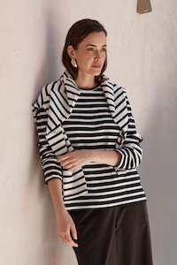 Tirelli: Tirelli - 25T3621 Stripe Long Sleeve Weekend Tshirt