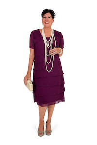 Layla Jones / Jesse Harper LJ0002/JH0072 - Short Sleeve Chiffon Layer Dress