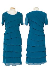 Layla Jones/Jesse Harper - LJ0002 Teal Chiffon Layer Dress
