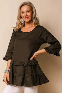 Imagine Fashion: Imagine Fashion - AIM3018K Mavis Linen Blend Top