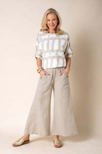 Imagine Fashion - AIM5206L Annette Linen Top