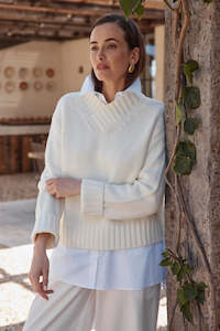 Tirelli - 25K3596 Crossover Collar Knit