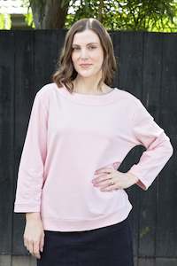 Outlet: White on Black - PHS-2048 Rouche Sleeve Sweat