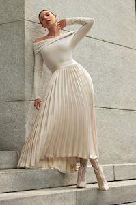 Special Event: Frank Lyman - 244128 Pleated High-waist Midi Skirt