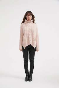Tirelli: Tirelli - 23K3022 High Neck Cable Knit