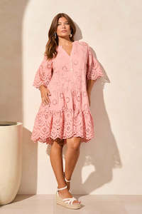Knee Length: Tribal - Broderie Anglaise Dress