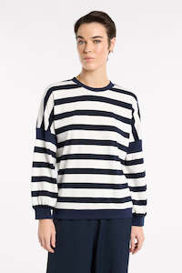 Sweaters: Marco Polo - YTMP7490 Spliced Stripe Sweat