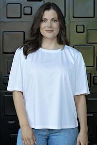 White On Black - Gather NK Top