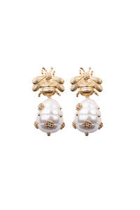 Me The Label - Pearl Bee Drop Earrings