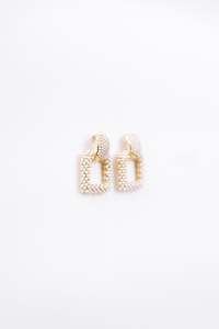 Me The Label: Me The Label - A-3 April Square Pearl Earrings