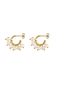 Me The Label: Me The Label - E-1 Elegant Freshwater Pearl Hoops