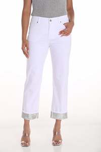 Denim: Diamante Cuff Hem Jean