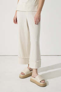 Linen Pants: Marco Polo - Stone Stripe Pant