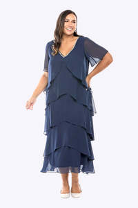 Jesse Harper - V Neck Beaded Sequin Dress