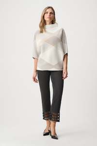 Joseph Ribkoff: Joseph Ribkoff - Funnel Neck Abstract Knit