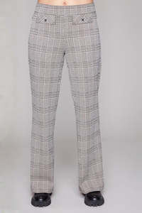 Carre Noir - Check Pant with Faux Front Pockets