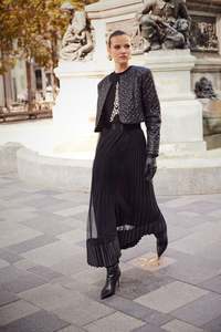 Frank Lyman - Satin Hem Pleated Skirt
