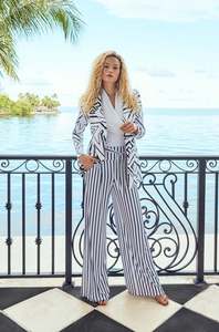 Joseph Ribkoff: Joseph Ribkoff - 241135 Wide Leg Stripe Pant