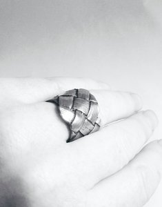 Products: Wide Flax Weave Silver Ring Sterling Silver Harakeke Ring - Maggie Adams Jewellery - Hand Made Gold & Silver Jewellery