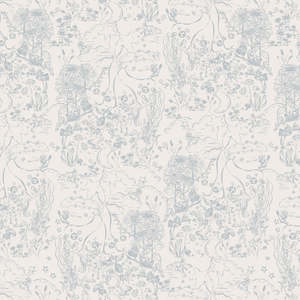 Fabrics: Bunny Fairies in Blue Grey Cotton