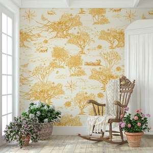 Uk Wallpapers: Blue Wonder in Golden Glow_ 210cm wide x 300cm height