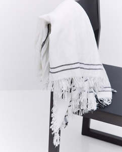 Accessories: Yerse - 100% Cotton Fringed Scarf