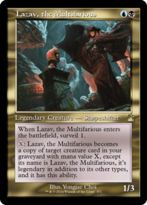Retro Boarded Cards: Lazav, the Multifarious (Retro Frame) [Ravnica Remastered]