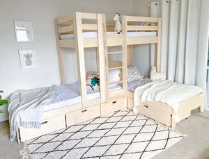Classic L-shaped Triple bunk bed