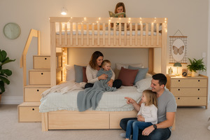 Pine Furniture: Family Scandi Bunk Bed PINE