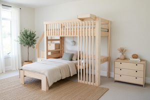 Pine Furniture: Scandinavia L-shaped Bunk Bed PINE