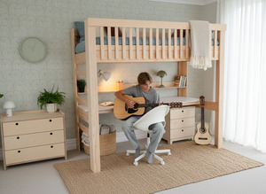 Pine Furniture: Scandi Loft Bed PINE