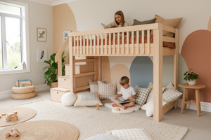 Scandi LOW Loft Bed PINE