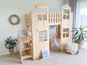 Loft Beds Pine: Townhouse loft bed PINE